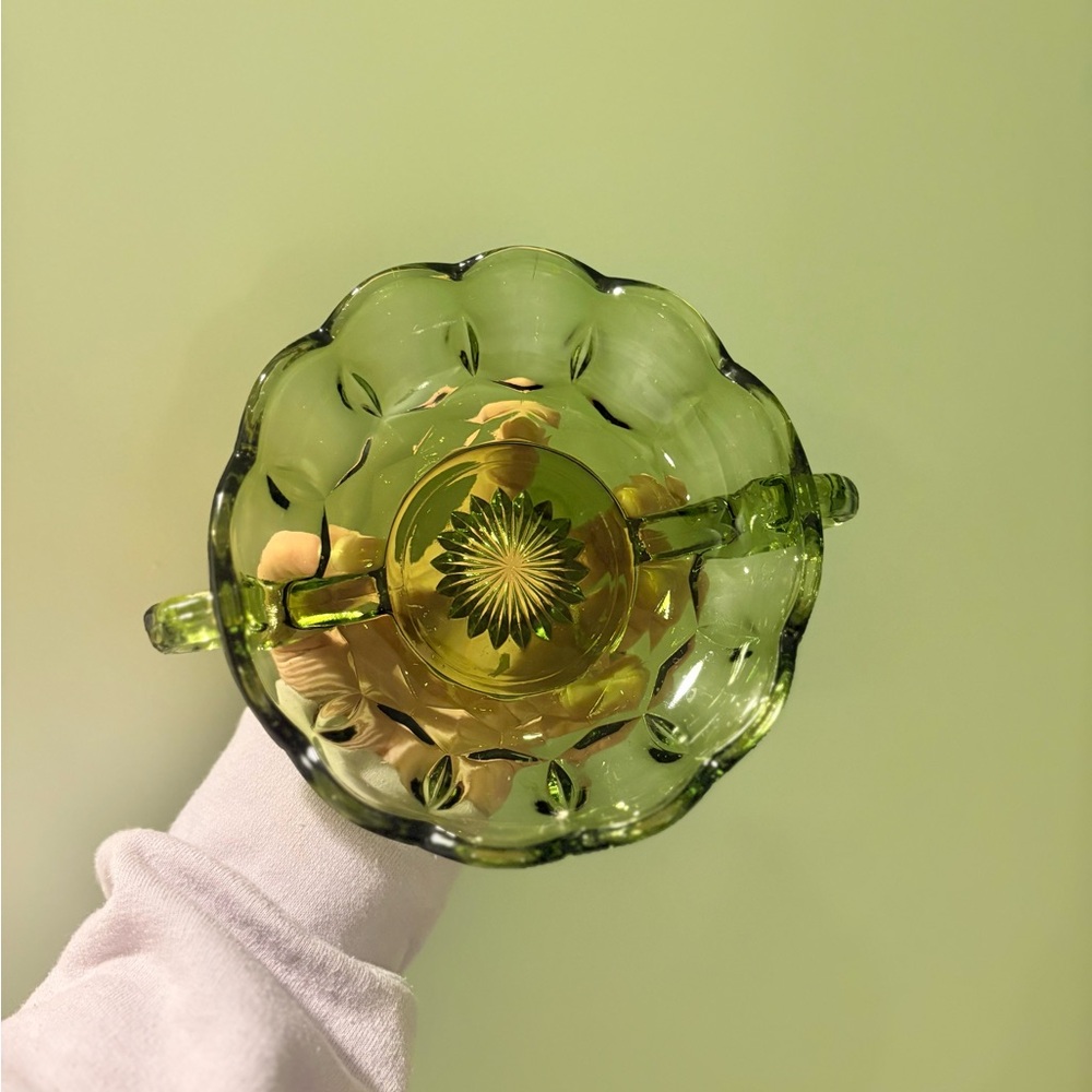 5” Vintage Anchor Hocking Green Dish